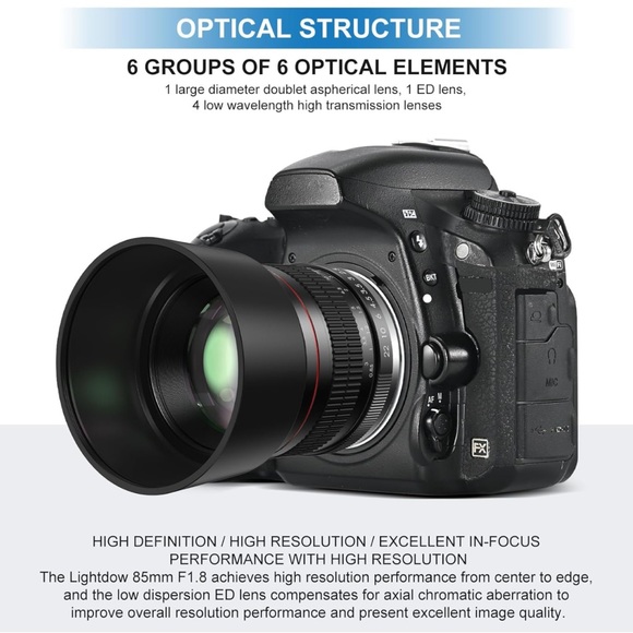 Lightdow 85mm F1.8 Medium Telephoto Manual Focus Full Frame Portrait Lens - Picture 5 of 6